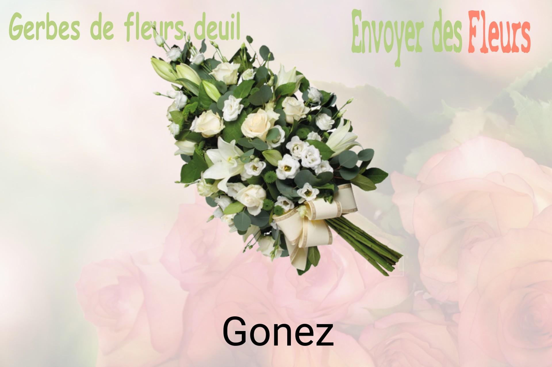 Gerbe de fleurs de deuil livrée à Gonez